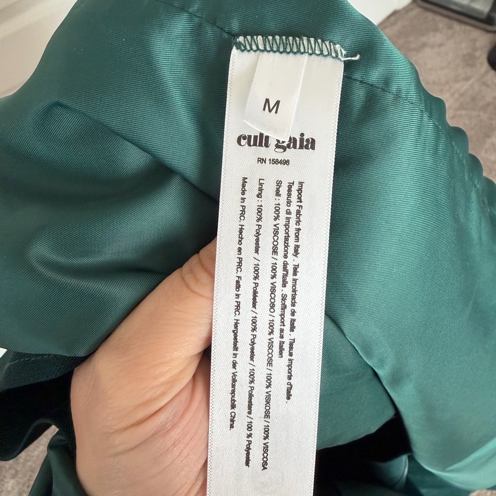 Cult Gaia Everest Longline Coat Jacket Dark Seamoss Green - Picture 9 of 9